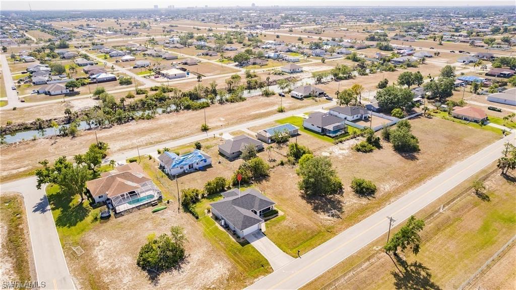 Aerial view of residential area