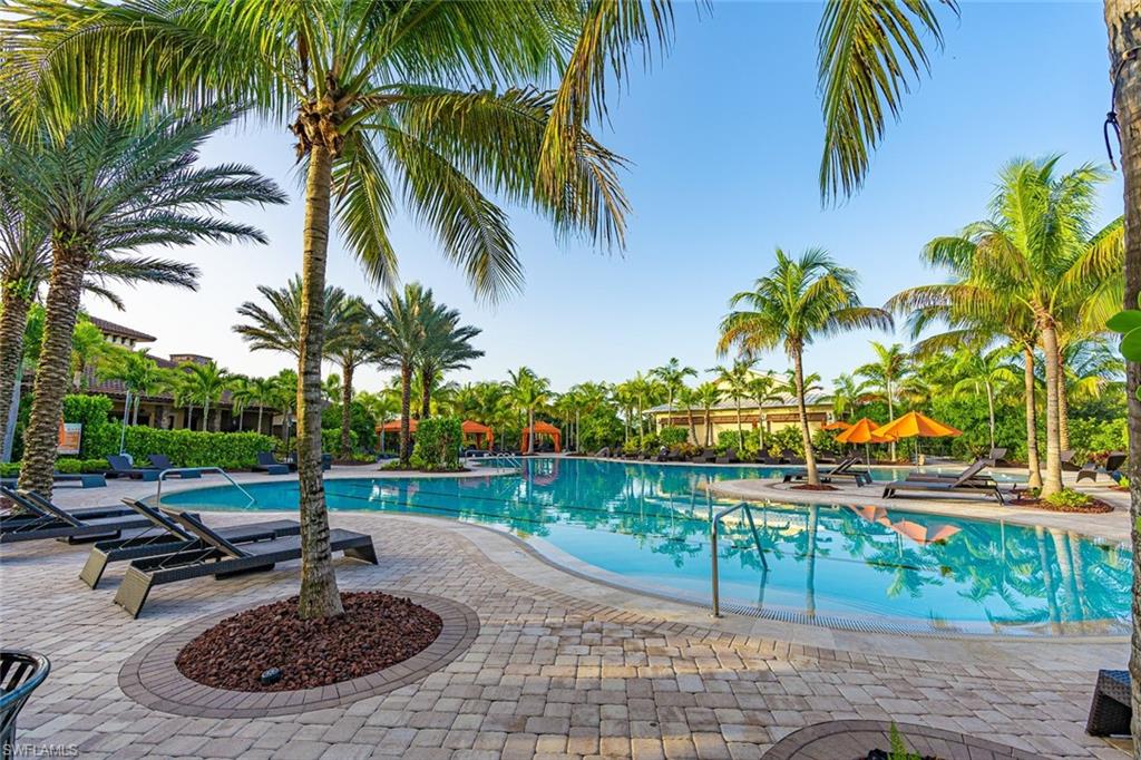 Community pool featuring a patio area
