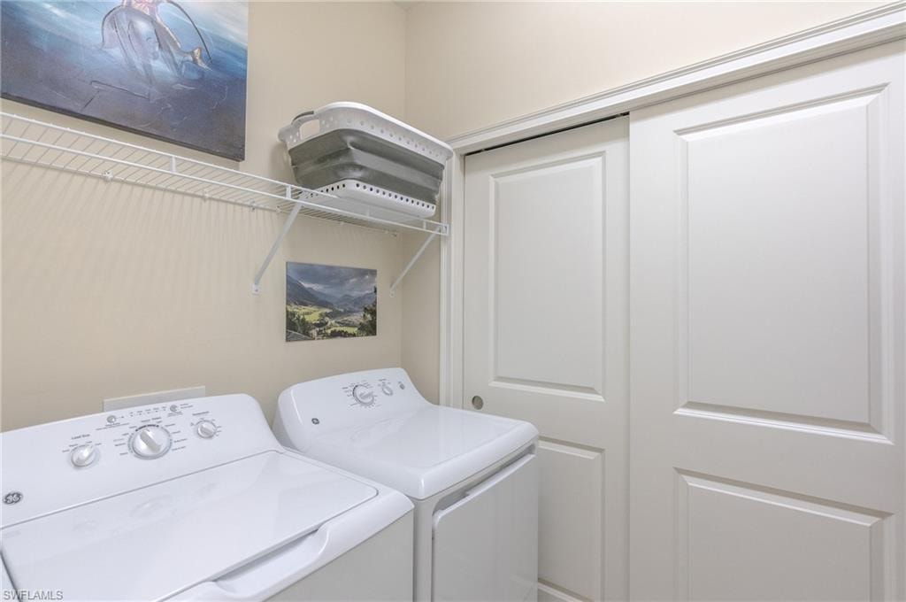 Washroom with separate washer and dryer