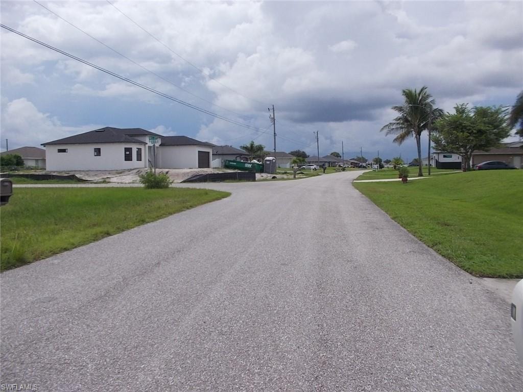 Looking West up the street