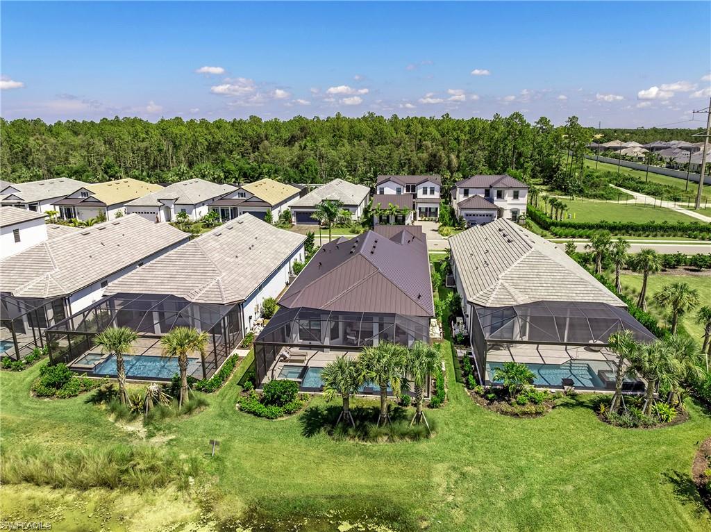 Aerial view of residential area