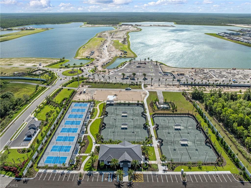 Drone / aerial view of a nearby body of water