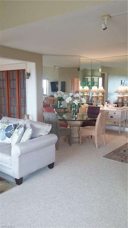 View of carpeted living room