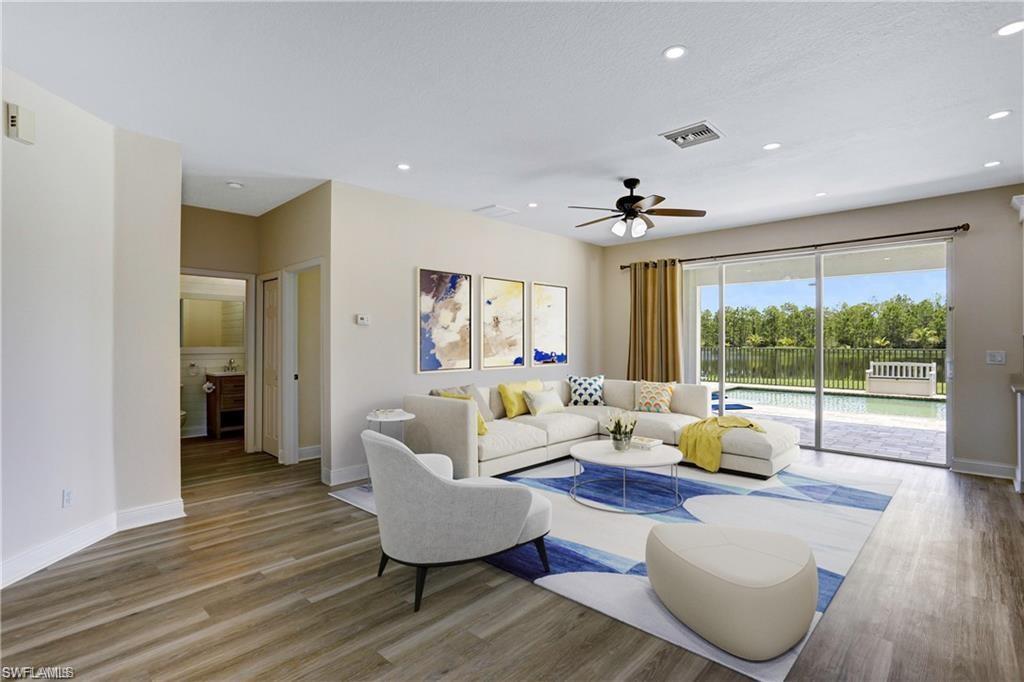 Gorgeous lake and pool views from your large Great Room.