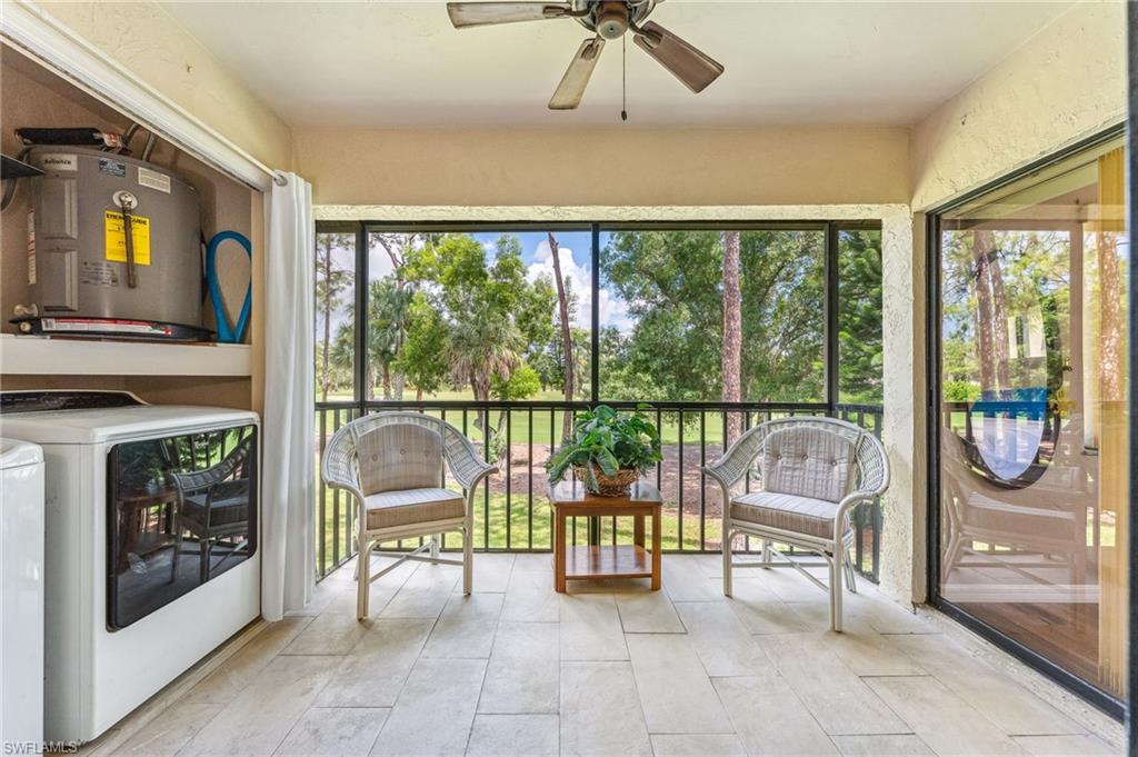 Sunroom / solarium with water heater and independent washer and dryer