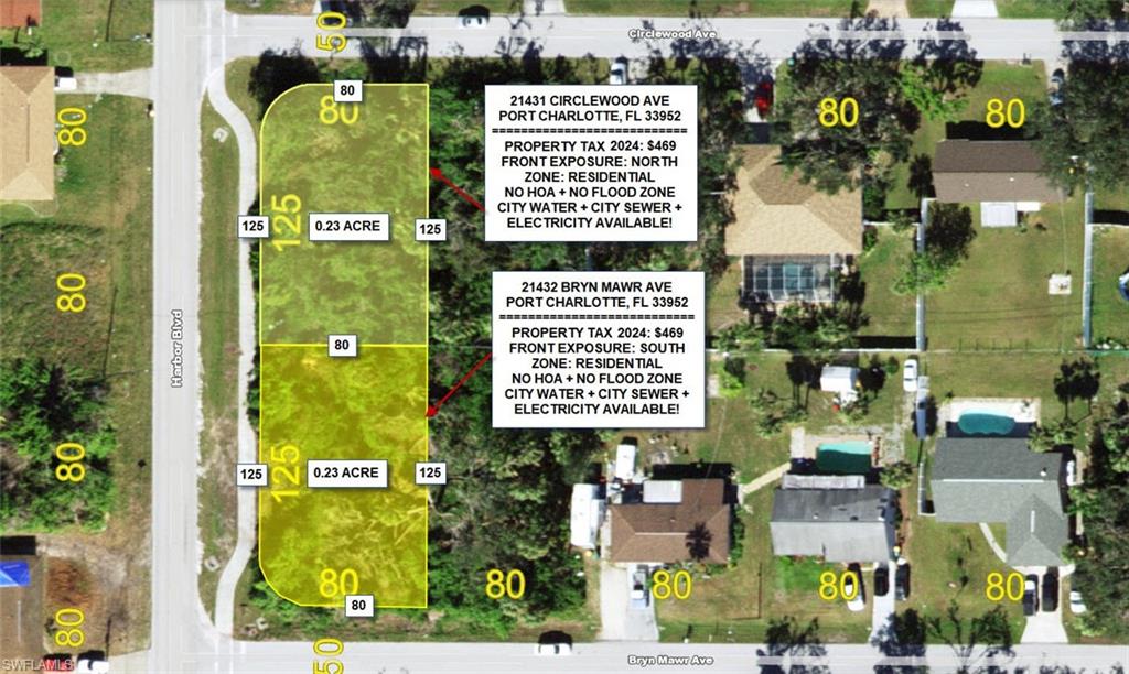 Map / location with property parcel outlined