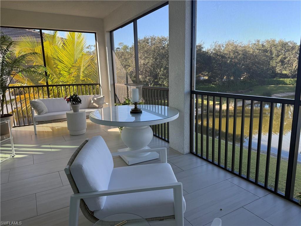 Lanai with a water view
