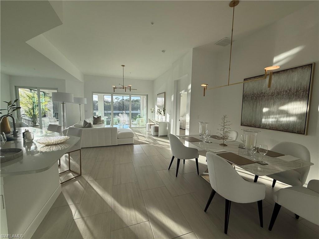 Dining room featuring a chandelier
