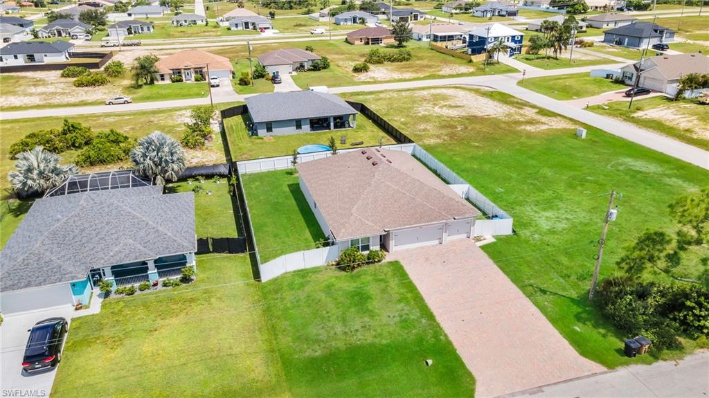 Aerial perspective of suburban area