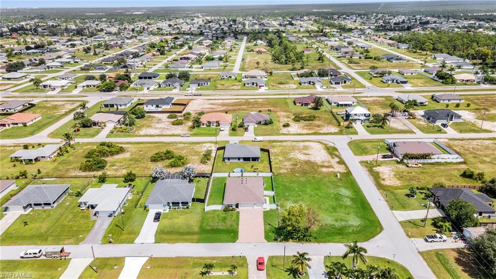 Aerial view of residential area