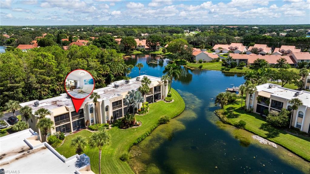 Aerial view of a large body of water