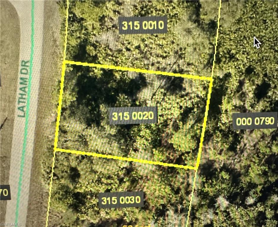 Aerial map of property and surrounding area