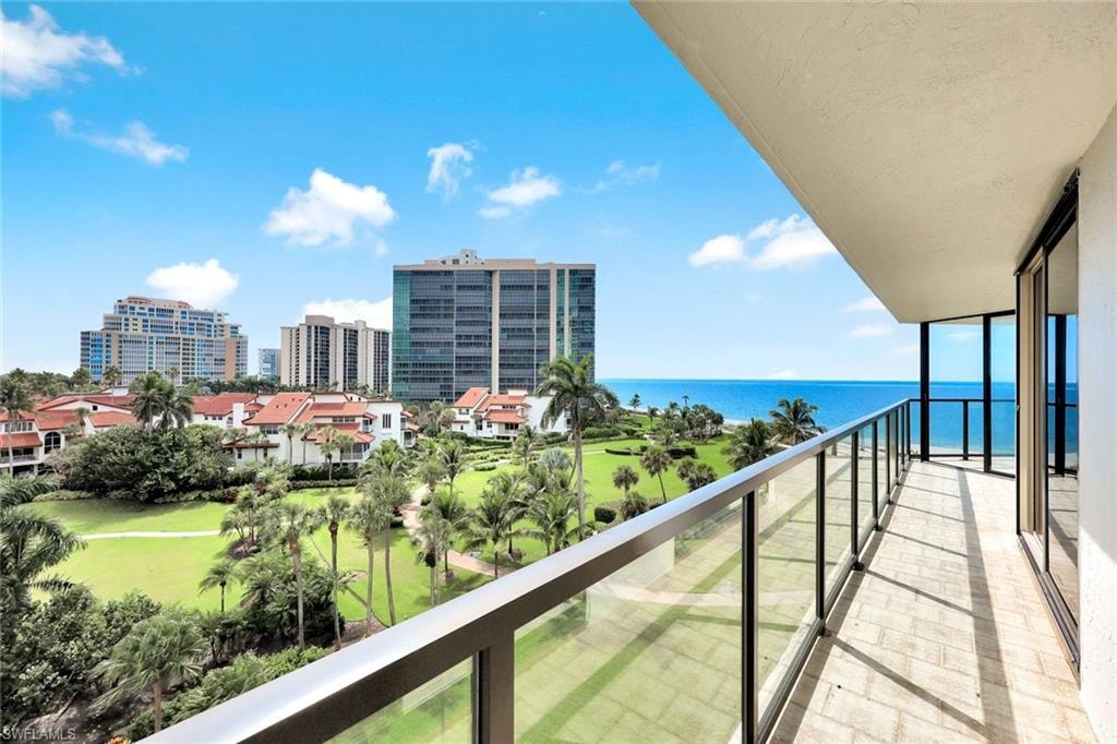 Balcony with a view of city