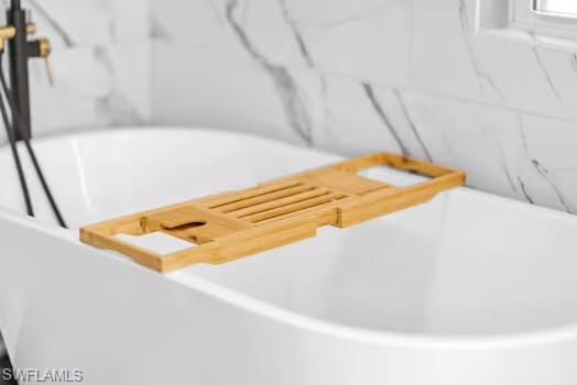 Bathroom view of a soaking tub