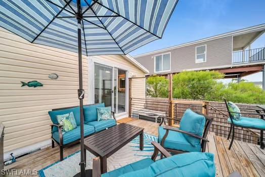 Deck with outdoor lounge area