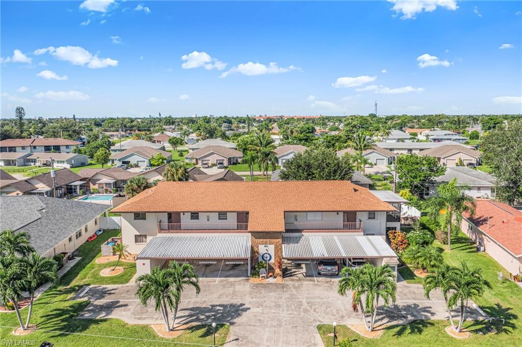 Aerial view of residential area