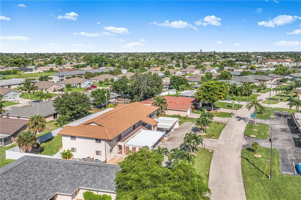 Aerial view of residential area