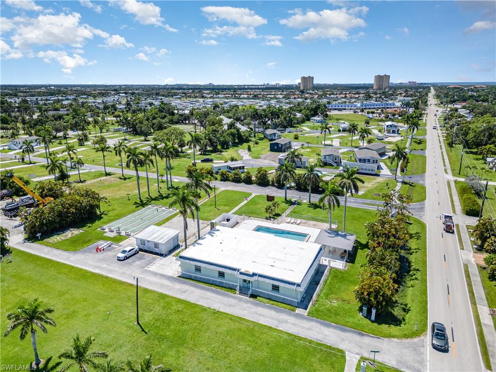 Community clubhouse, pool, and shuffleboard.