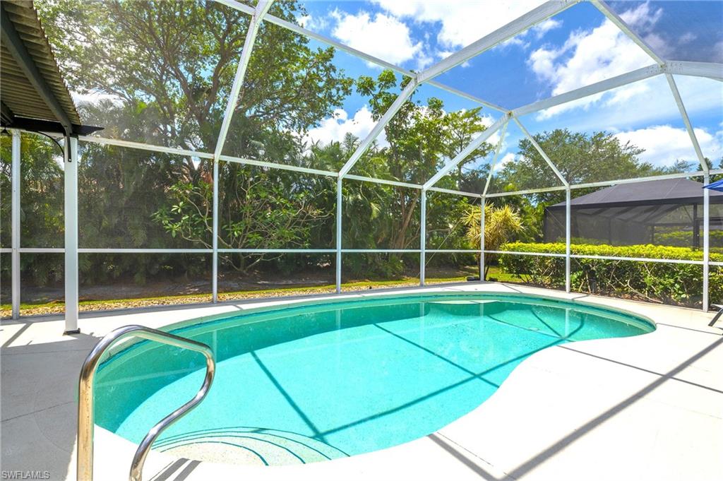 Swimming pool featuring a patio and a lanai