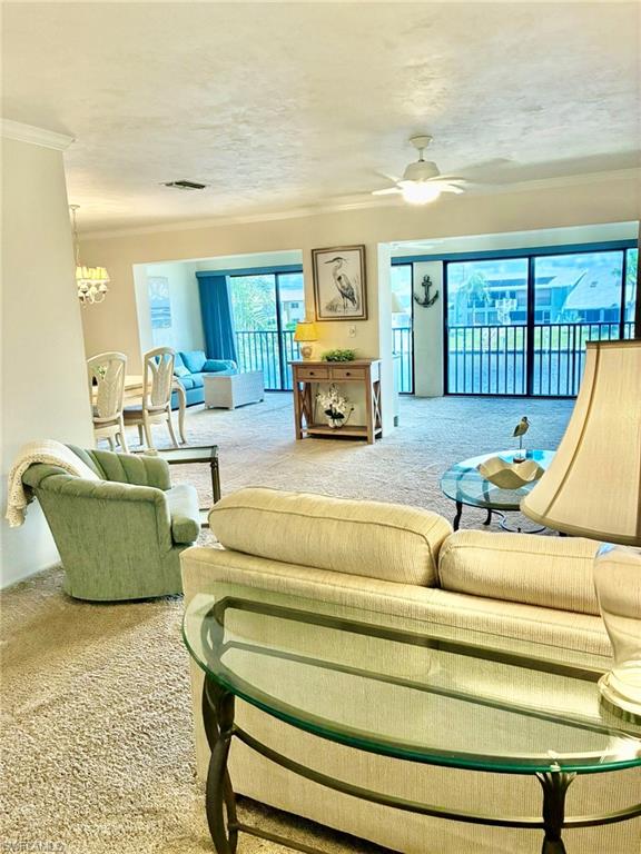 Living room with carpet flooring