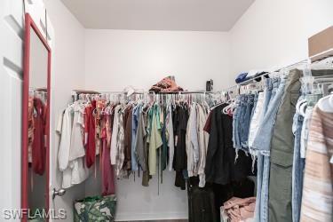 View of walk in closet