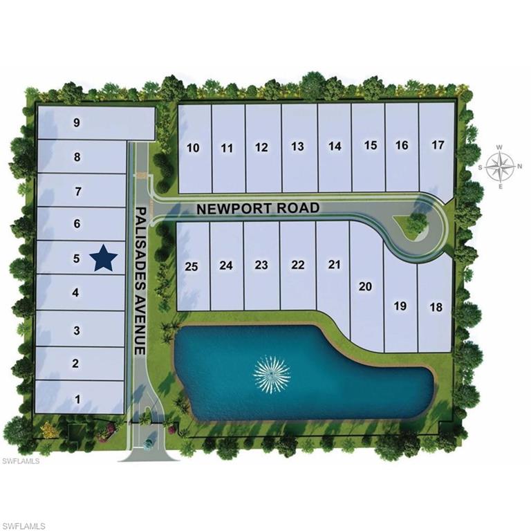 Palisades Site Map showing the home lot