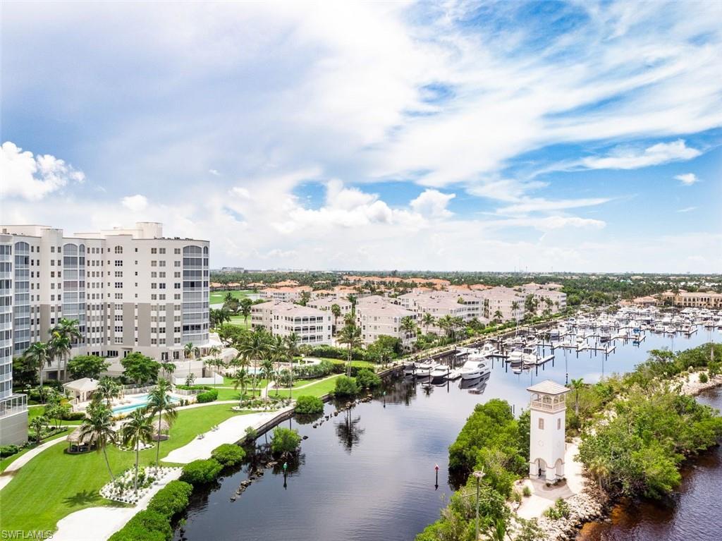 Water view with a marina