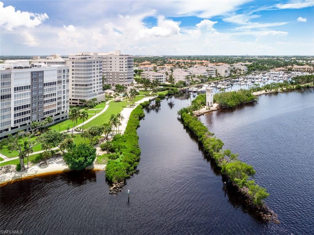 Aerial view of a large body of water