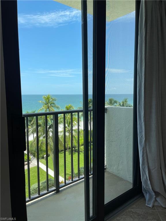 Balcony with a water view