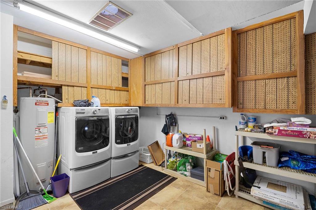 Full Size Washer and Dryer in Garage