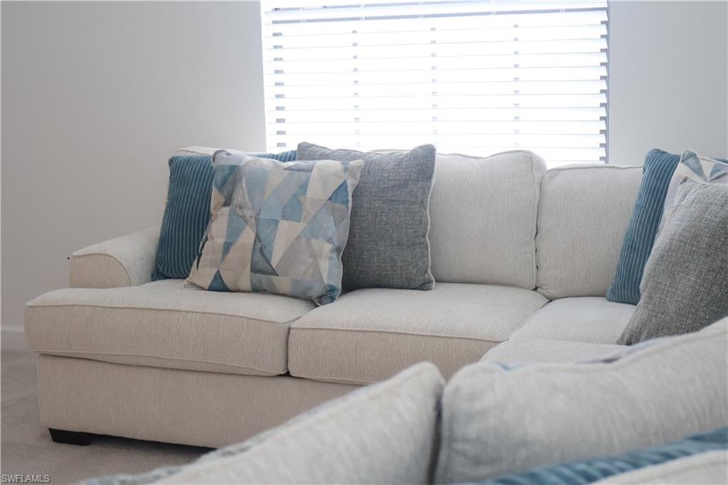 View of carpeted living area
