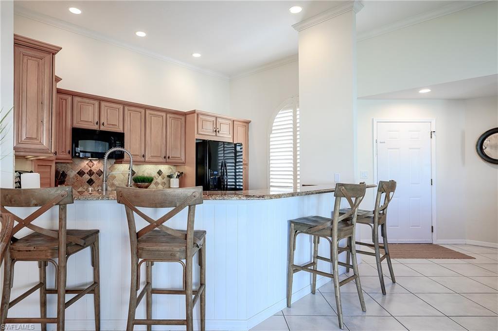open kitchen and plenty of sitting areas.