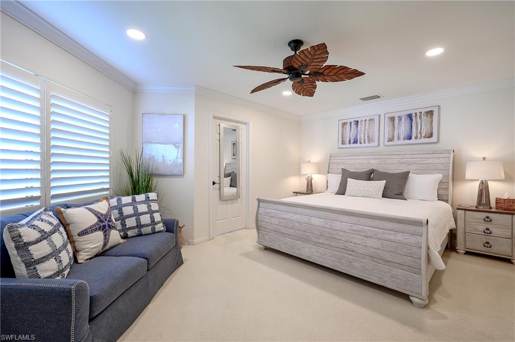 king size mattress, sofa for for siting area and walk in closet.