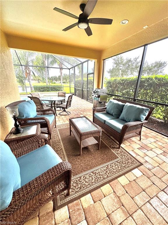 Sunroom / solarium with healthy amount of natural light