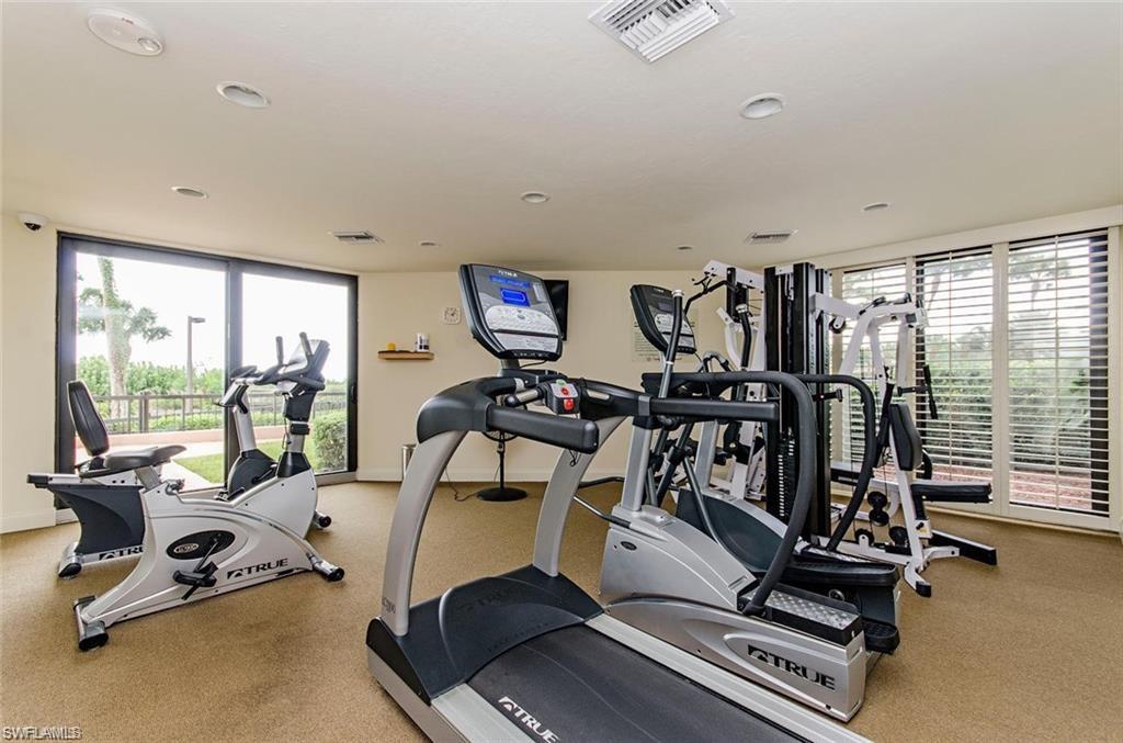 Gym with weights and machines.