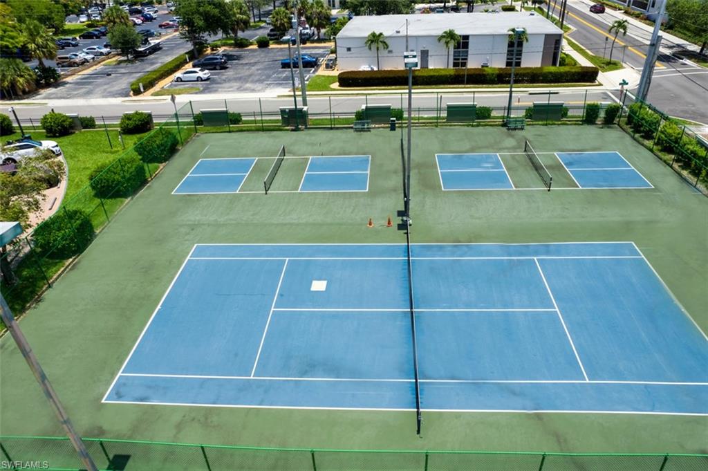 View of tennis court