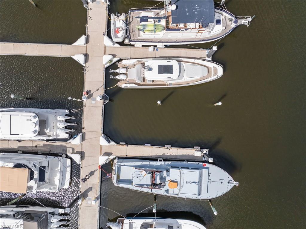 Bird's eye view of a nearby body of water