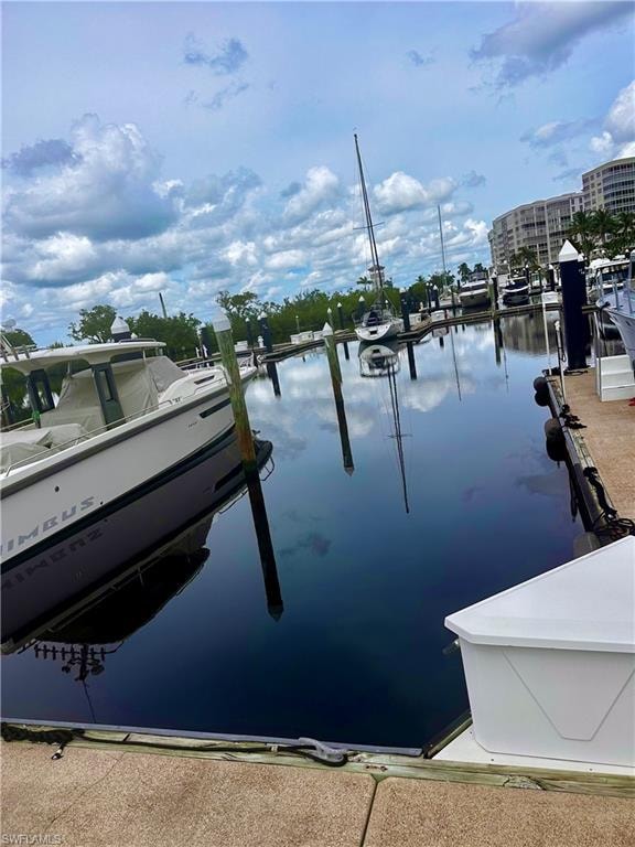 Dock with a water view