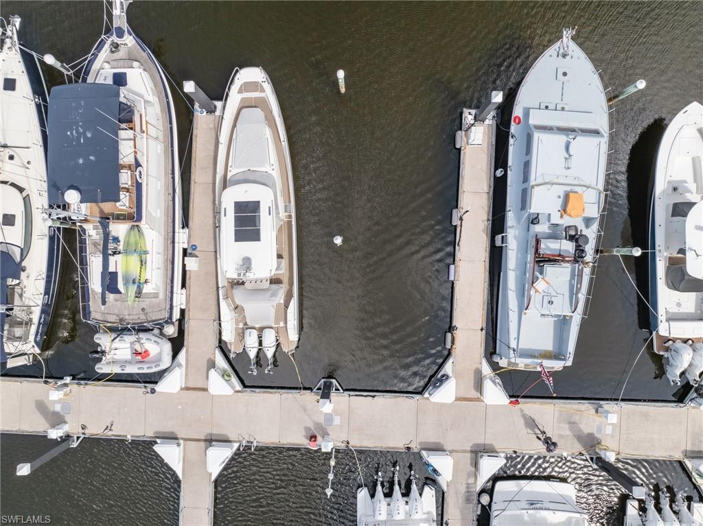 Bird's eye view of a nearby body of water