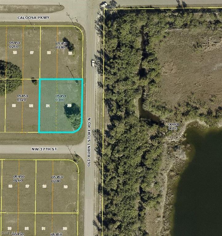 Aerial map of property and surrounding area
