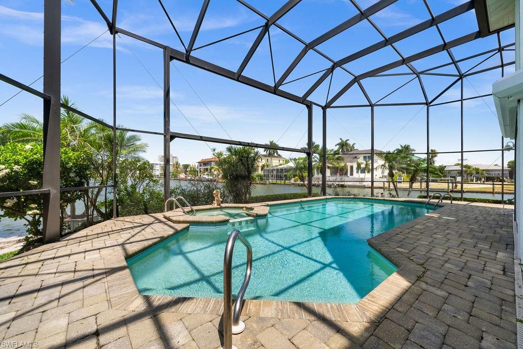 Swimming pool with bay views