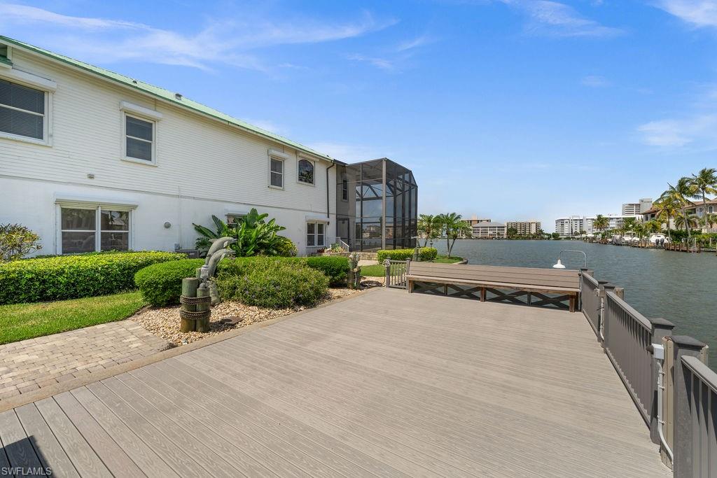 Dock area featuring an extended sunning deck