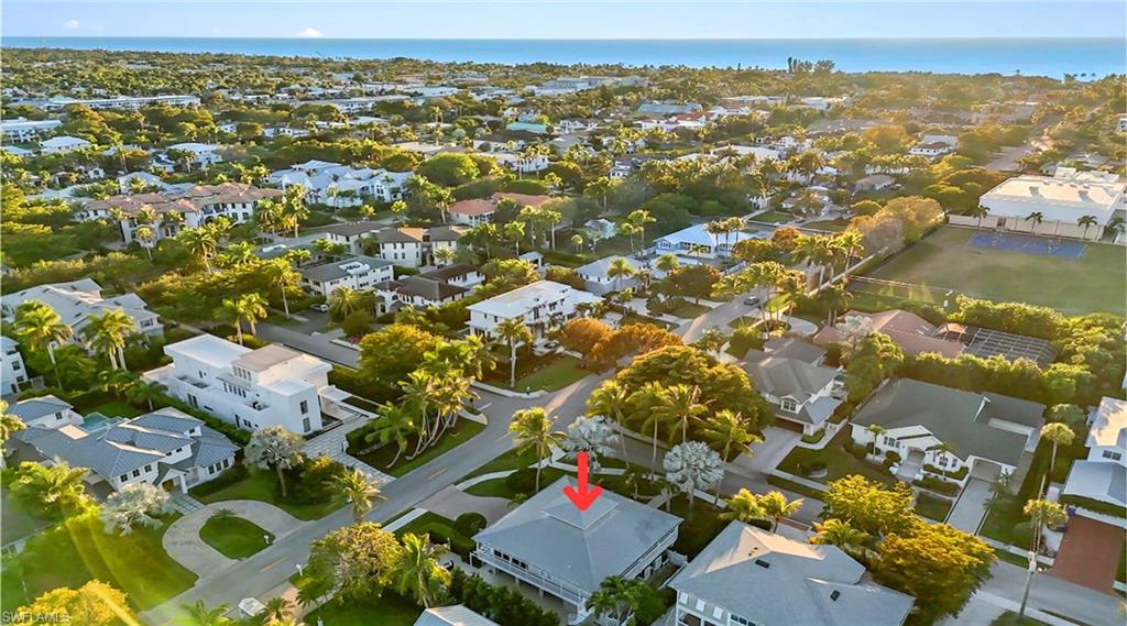 Aerial view of residential area