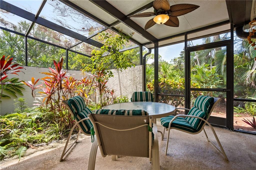 The extra-large screened lanai offers space for both dining and lounging, plus lush tropical foliage (or you can finish that for even more space!). A partial wall ensures privacy while still letting in the sun and soothing sounds of nature.
