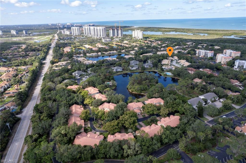 Bird's eye view of home, facing south/southwest toward Gulf