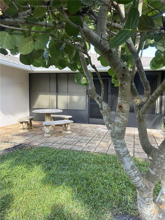 Pavered patio provides relaxing space for morning coffee