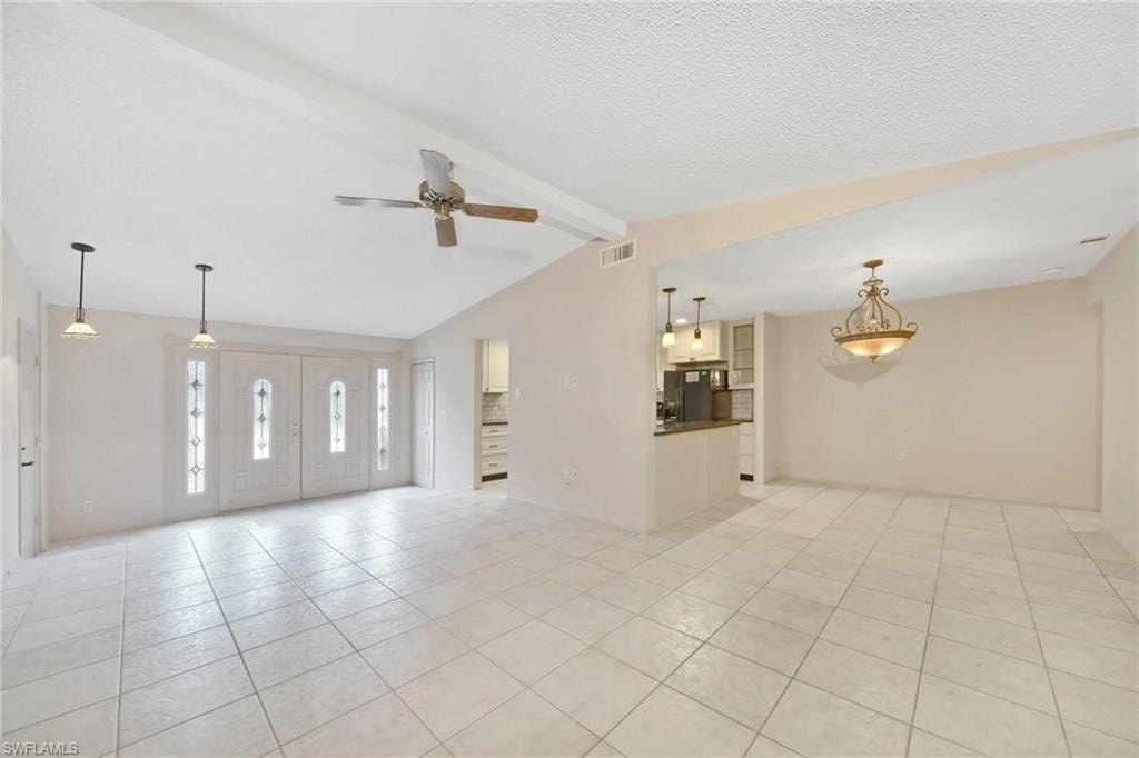 Spacious Living Room looking toward front entry