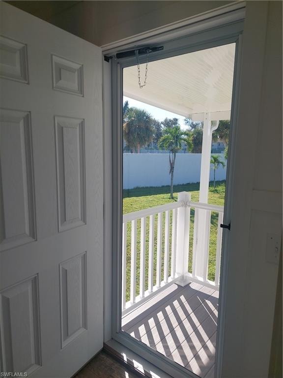 Side entry door to carport