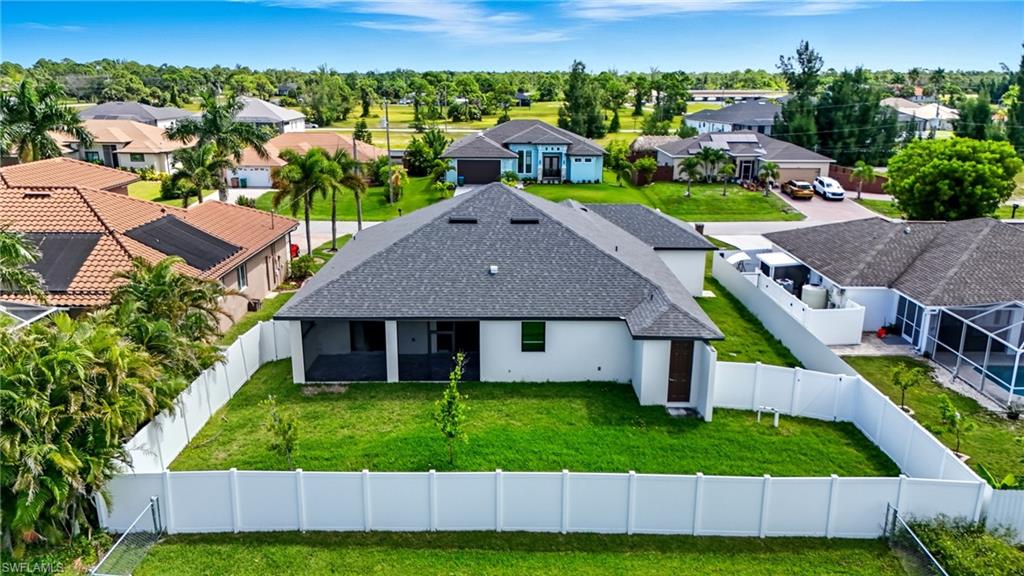 Aerial perspective of suburban area