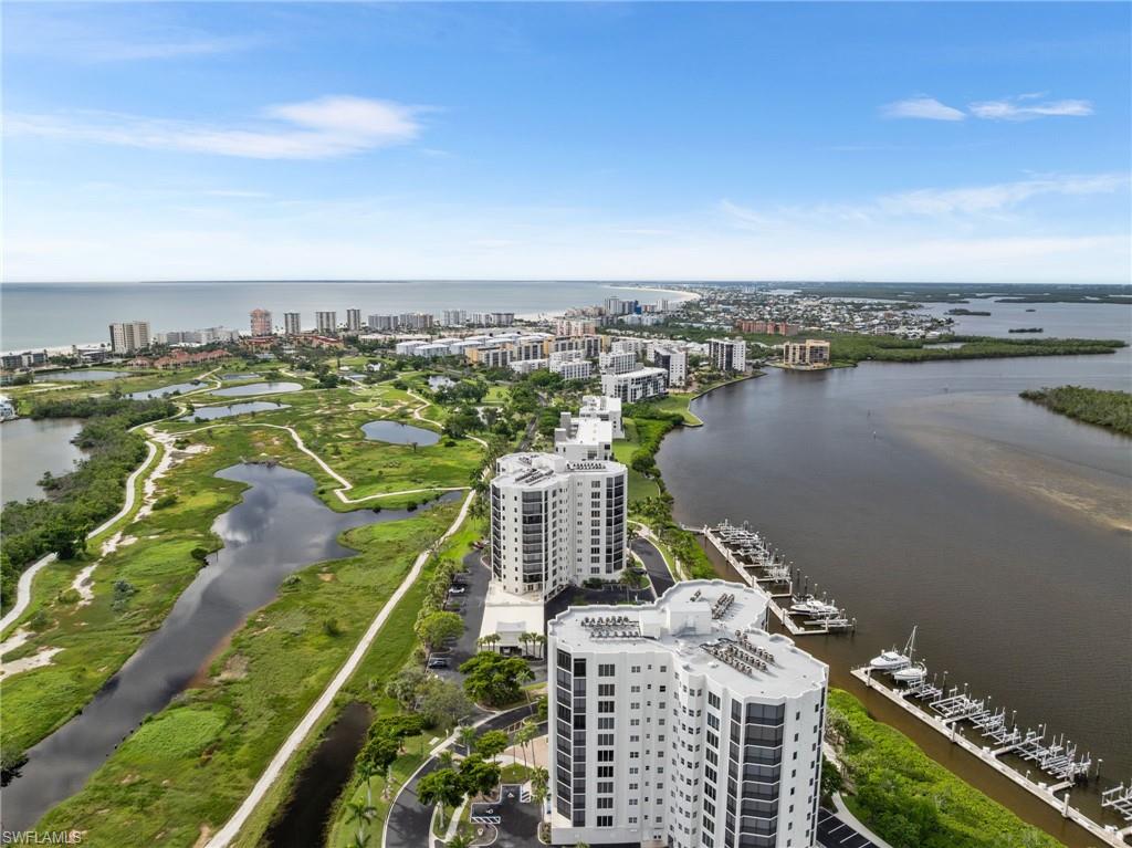 View of urban area with a nearby body of water